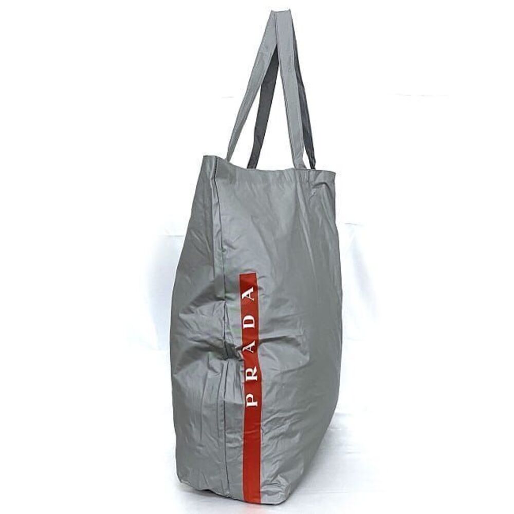 Prada Tote Gray Red Bag Sporty Shoulder Handbag Shopping Gray Red